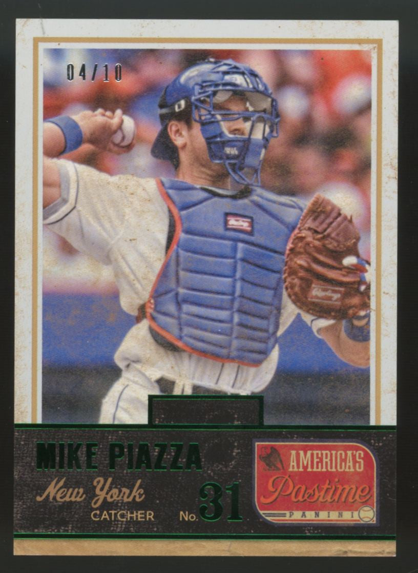 2013 Panini America's Pastime Mike Piazza Green /10 #107