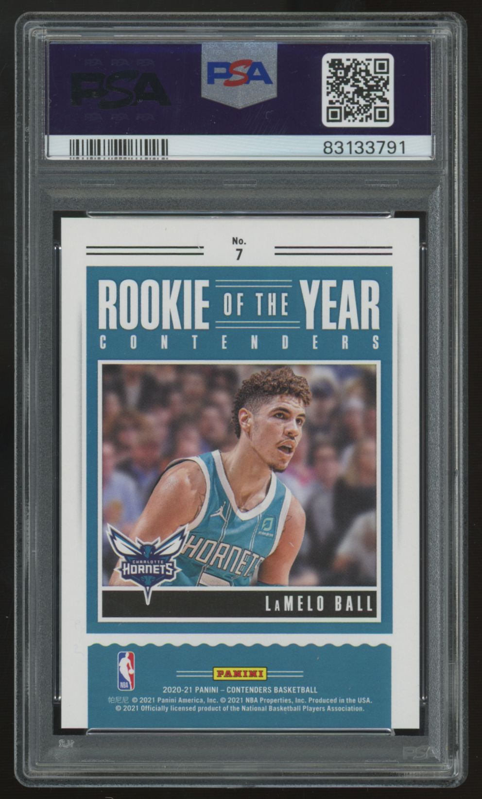 2020-21 Panini Contenders LaMelo Ball RC ROTY Contenders #7 PSA 10