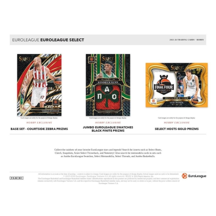 2025-26 Panini Select EuroLeague Basketball Hobby Box