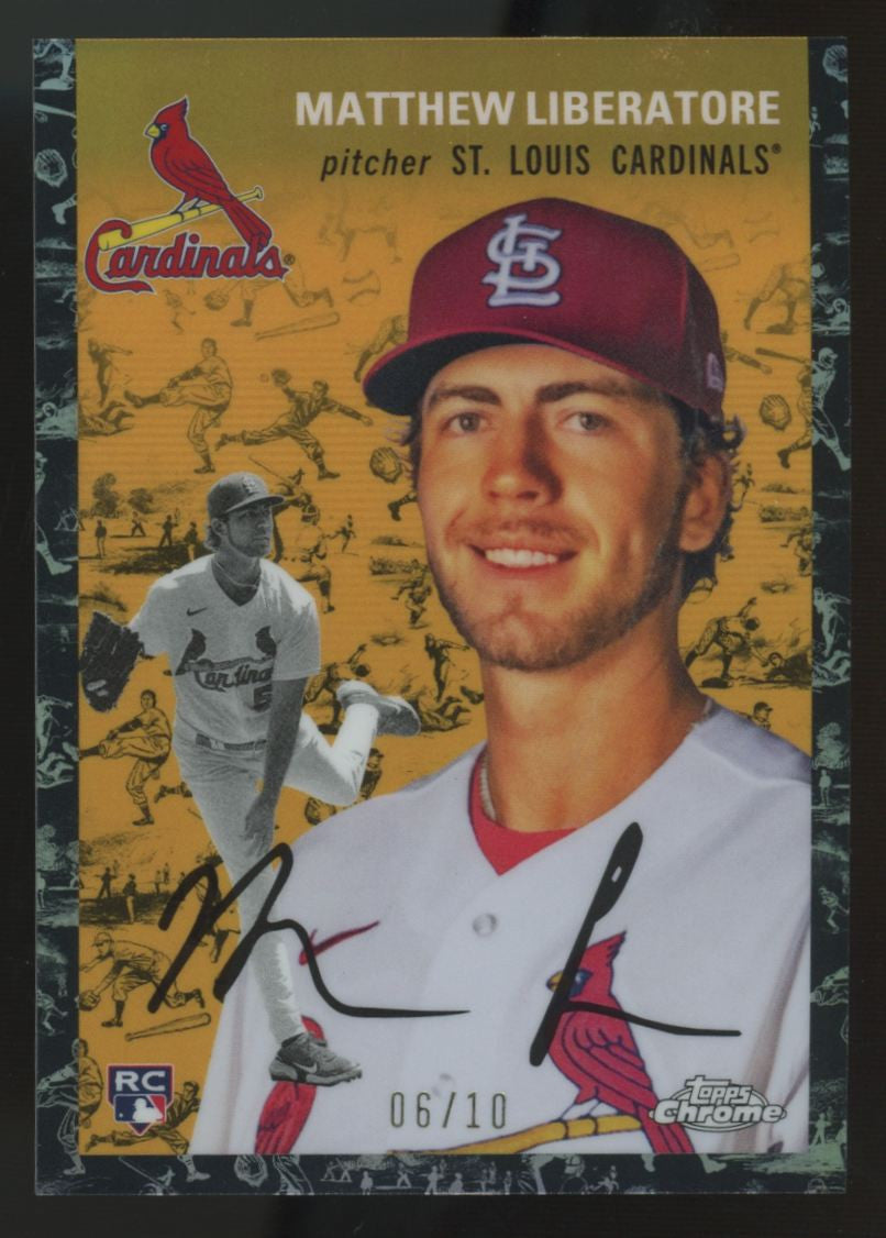 2023 Topps Chrome Platinum Matthew Liberatore RC Toile Cream/Black Refractor /10