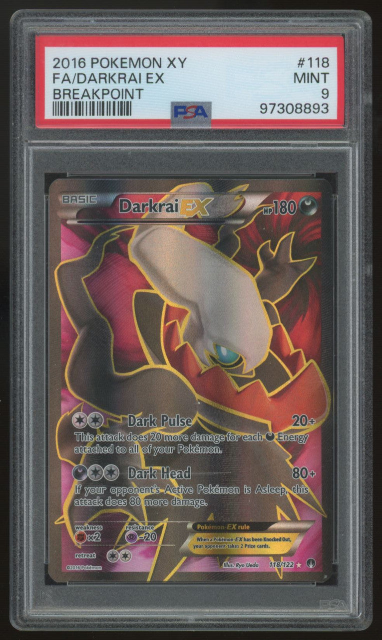 2016 Pokemon Darkrai EX Breakpoint Full Art #118 PSA 9