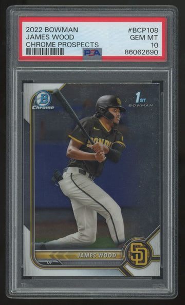2022 Bowman Chrome James Wood 1st Prospect #BCP-108 PSA 10