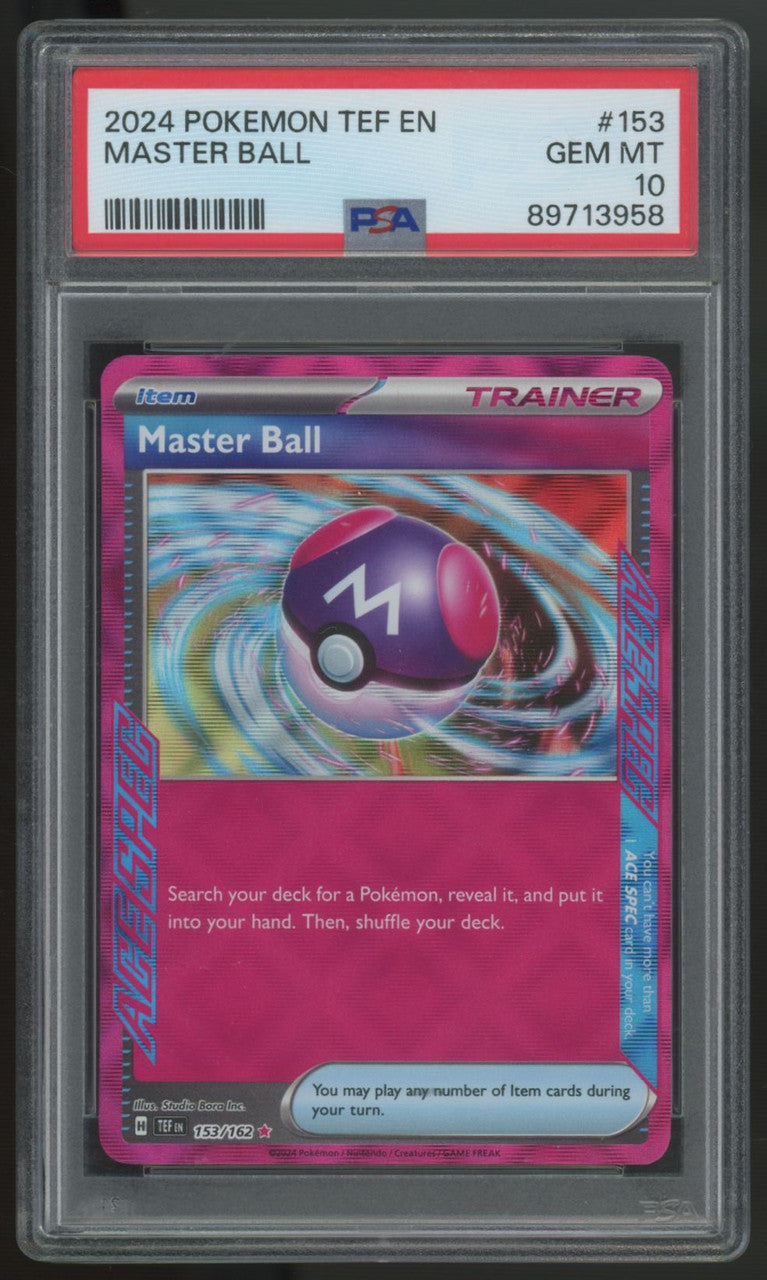 2024 Pokemon Master Ball Temporal Forces Holo #153 PSA 10