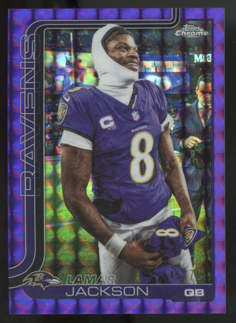 2025 Topps Chrome Lamar Jackson Image Variation Purple Geometric /75 #24