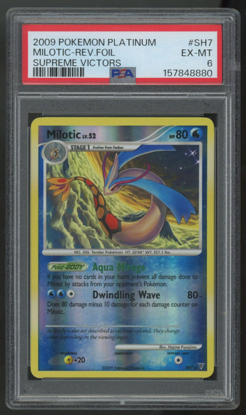 2009 Pokemon Milotic Platinum Shiny Reverse Holo #SH7 PSA 6