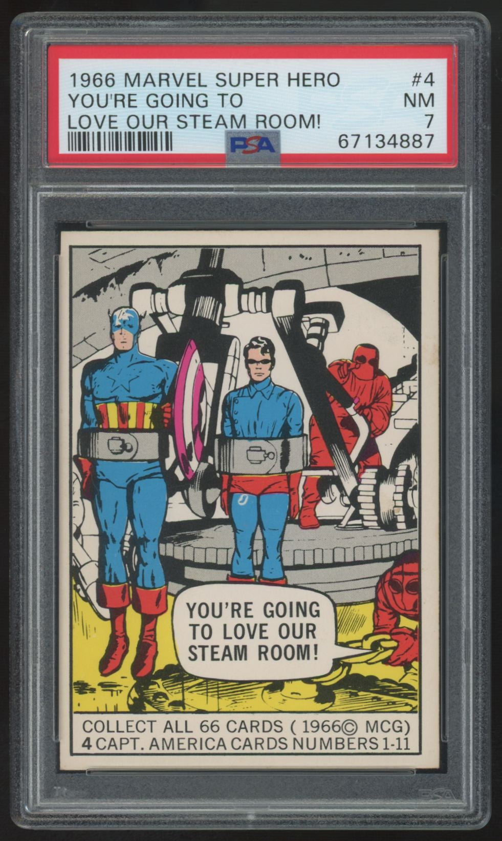 1966 Marvel Super Hero Captain America Going To Love Our Steam Room #4 PSA 7