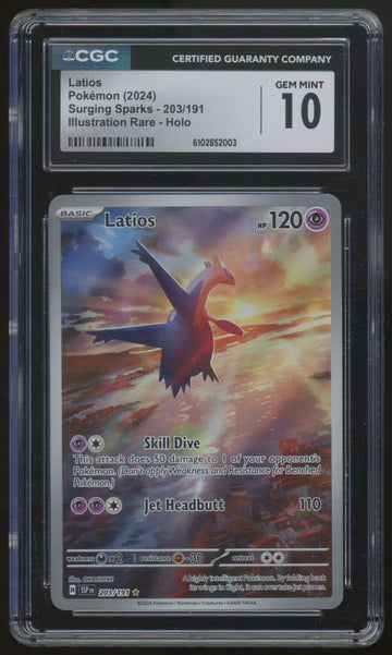2024 Pokemon Latios Surging Sparks Illustration Rare #203 CGC 10