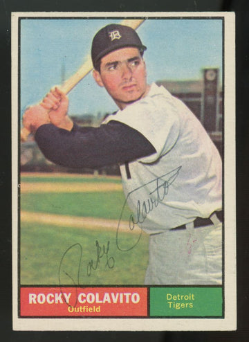 1961 Topps Rocky Colavito #330 Signed Auto JSA