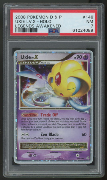 2008 Pokemon Uxie LV. X Legends Awakened Holo #146 PSA 7