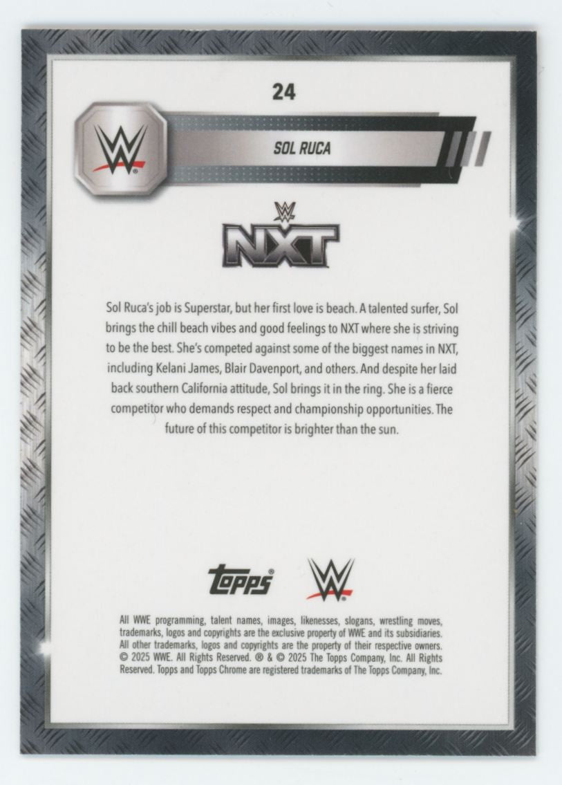 2025 Topps Chrome WWE Sol Ruca Red, White & Blue Refractor /85 #24