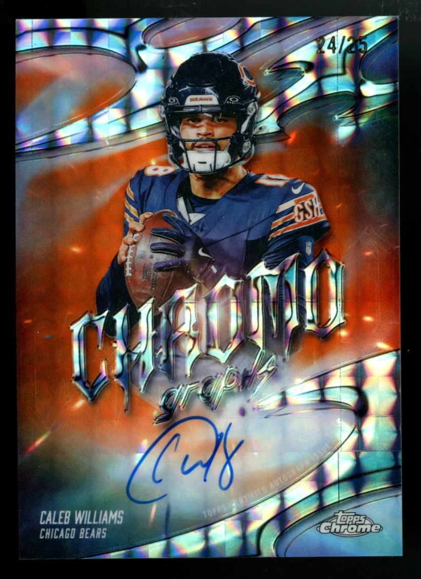 2025 Topps Chrome Caleb Williams Orange Geometric Chromographs Auto /25 #CG-CW