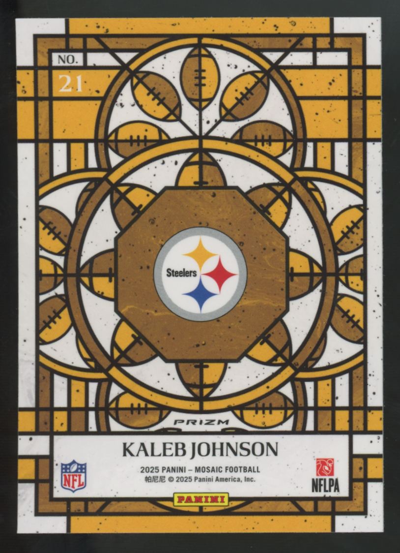 2025 Panini Mosaic Kaleb Johnson RC Stained Glass SSP #21