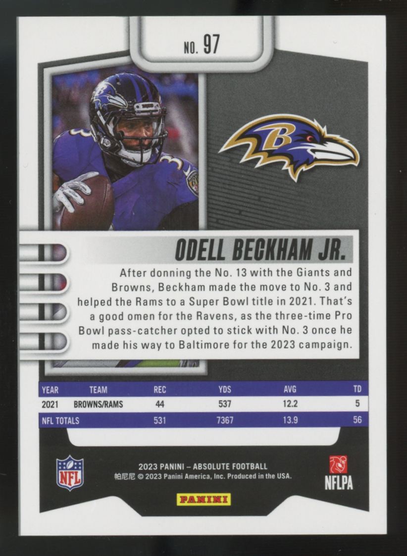 2023 Panini Absolute Odell Beckham Jr. Gold Spectrum /10 #97