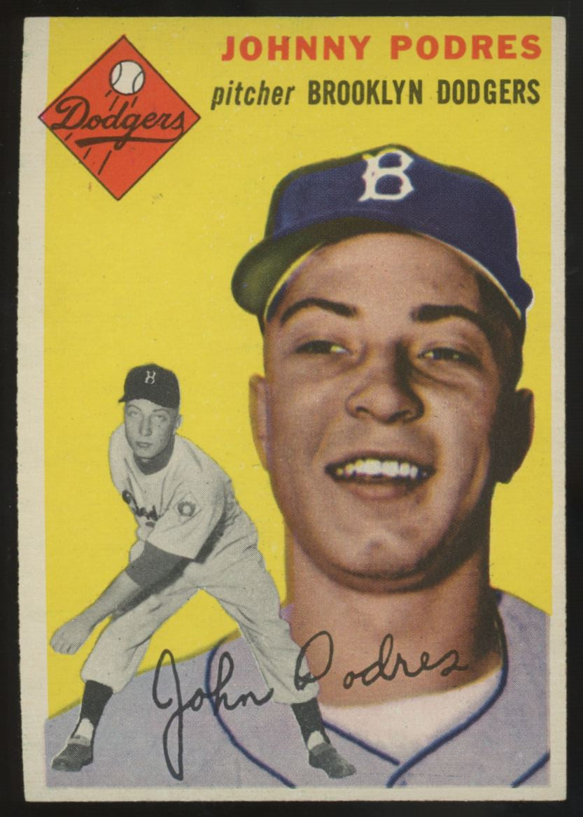 1954 Topps Johnny Podres #166 NM