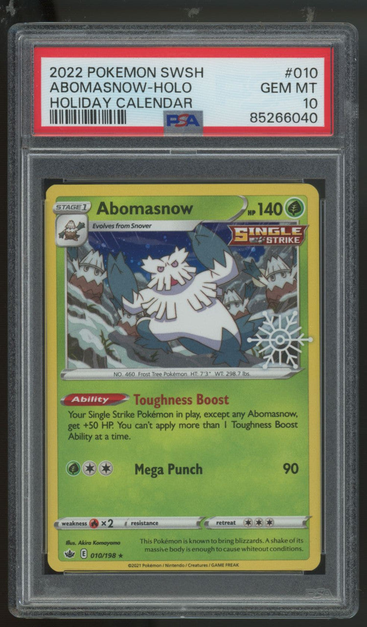 2022 Pokemon Abomasnow Holiday Calendar Holo #010 PSA 10