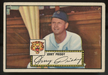 1952 Topps Jerry Priddy Black Back #28 Good (Creases)