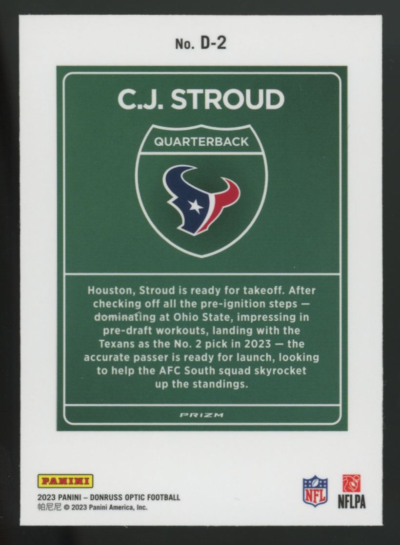 2023 Panini Donruss Optic C.J. Stroud RC Downtown Prizm SSP #D-2