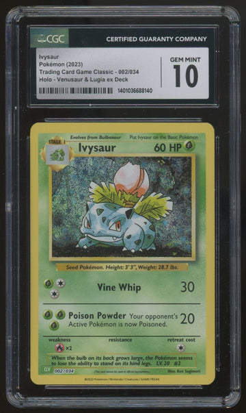 2023 Pokemon Ivysaur Trading Card Game Classic Holo #002 CGC 10