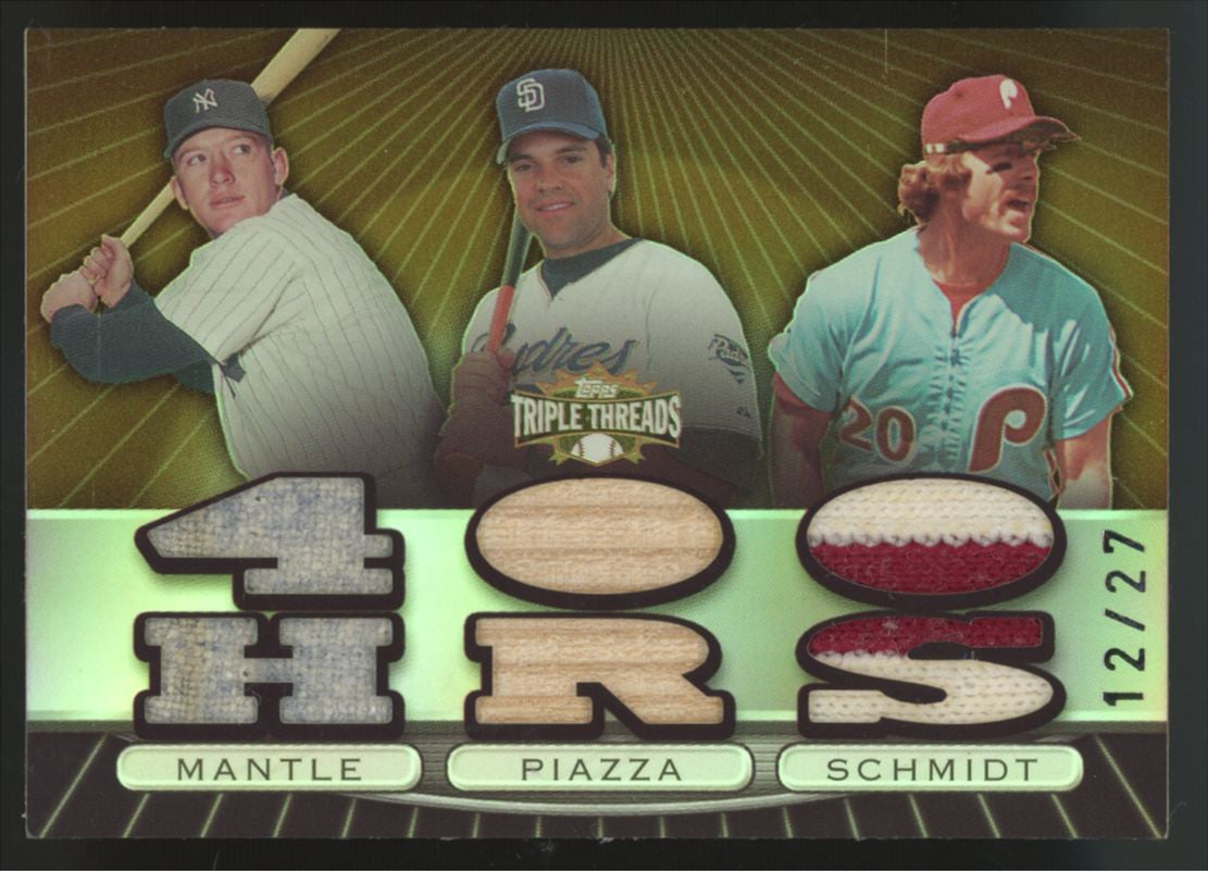 2007 Triple Threads Mantle/Piazza/Schmidt Sepia Combo Triple Relic /27 #TTRC-72