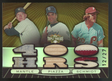 2007 Triple Threads Mantle/Piazza/Schmidt Sepia Combo Triple Relic /27 #TTRC-72