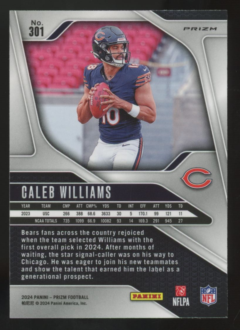 2024 Panini Prizm Caleb Williams RC Orange Disco #301