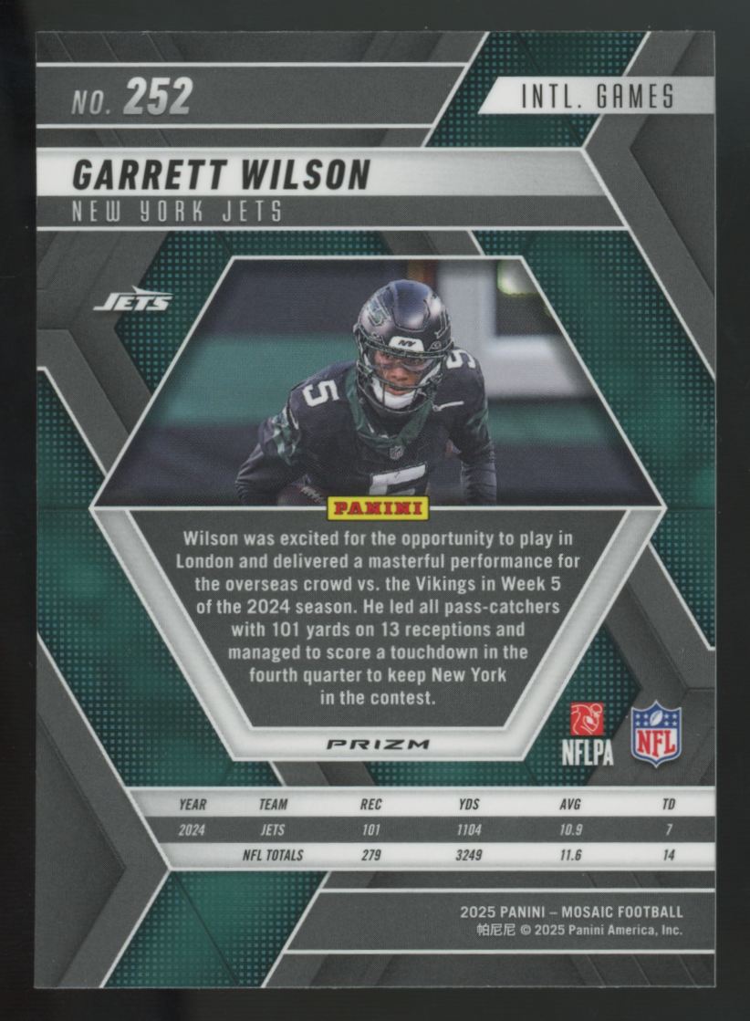 2025 Panini Mosaic Garrett Wilson INTL. Games Genesis SSP #252