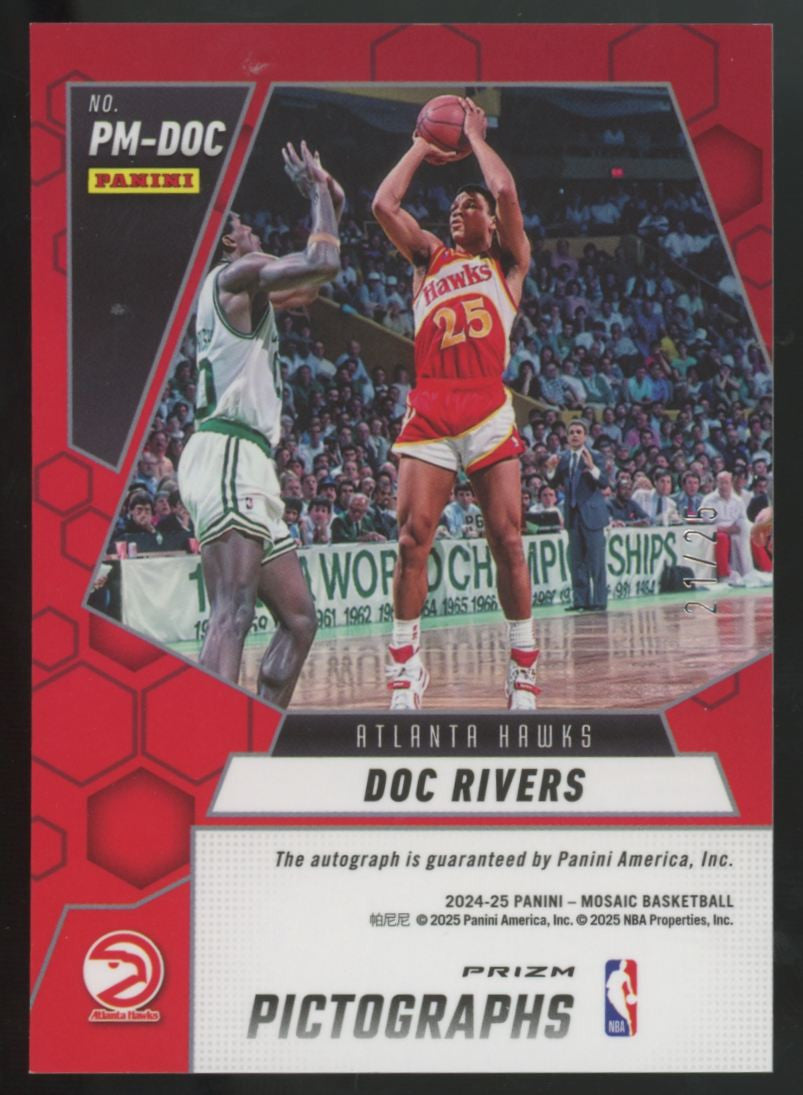 2024-25 Panini Mosaic Doc Rivers White Pictographs Auto /25 #PM-DOC