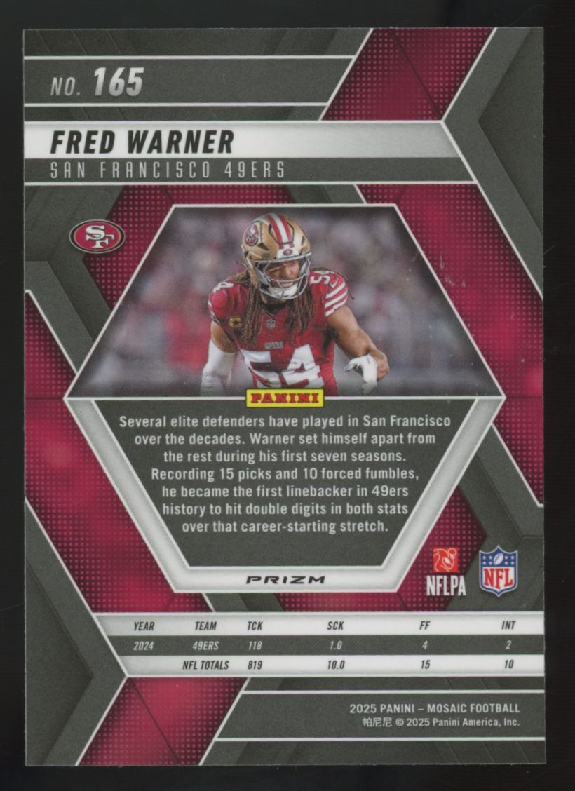 2025 Panini Mosaic Fred Warner Genesis SSP #165