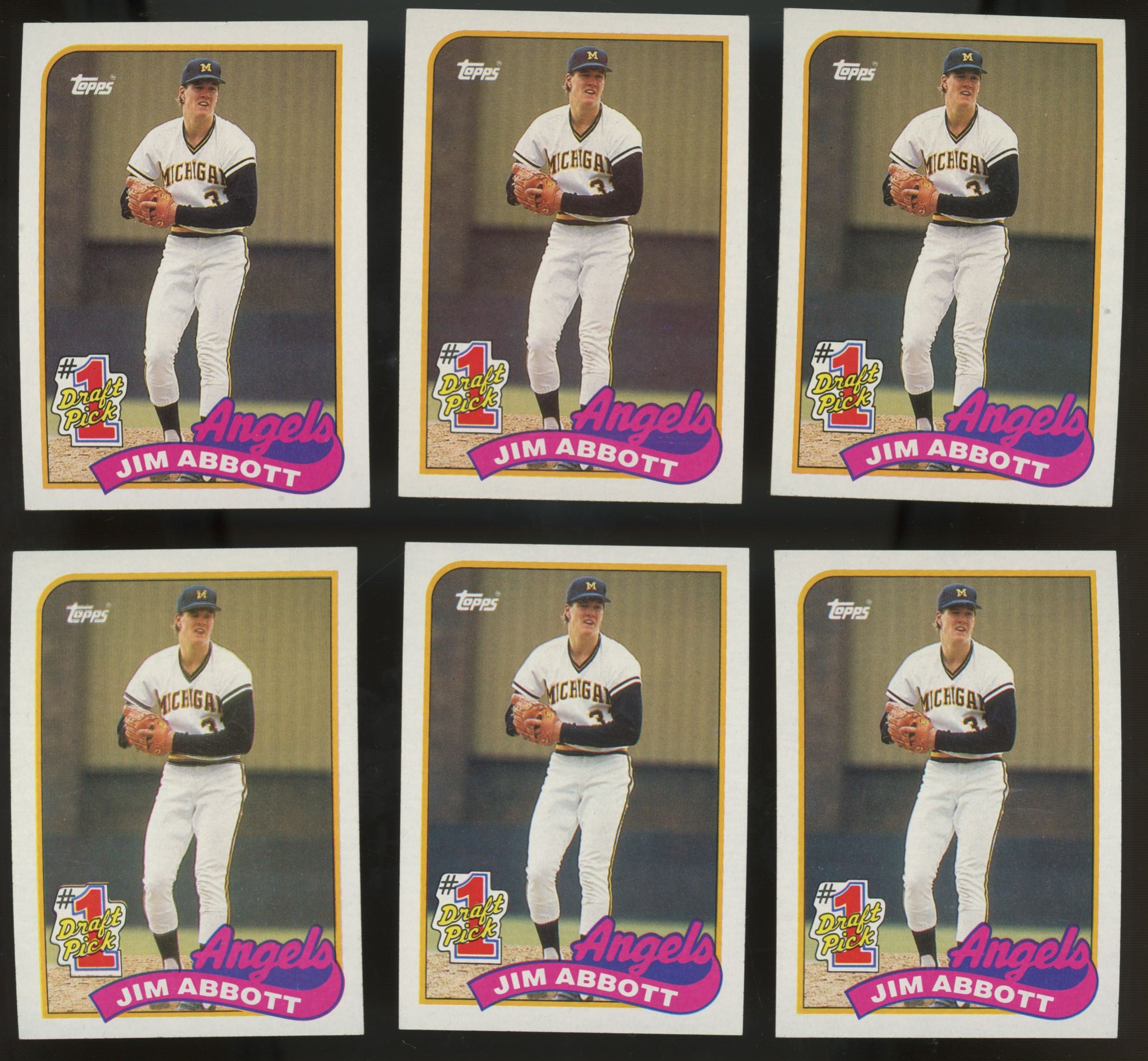 1989 Topps Jim Abbott RC #1 Draft Pick #573 (Lot Of 50)