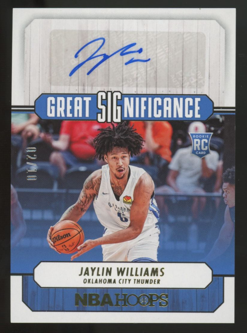 2022-23 Panini Hoops Jaylin Williams RC Great Significance Gold Auto /10 #GS-JYW