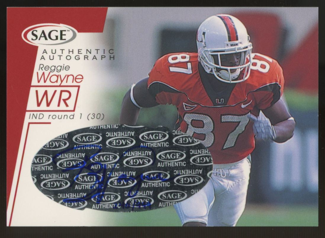 2001 Sage Reggie Wayne RC Auto /999 #A49