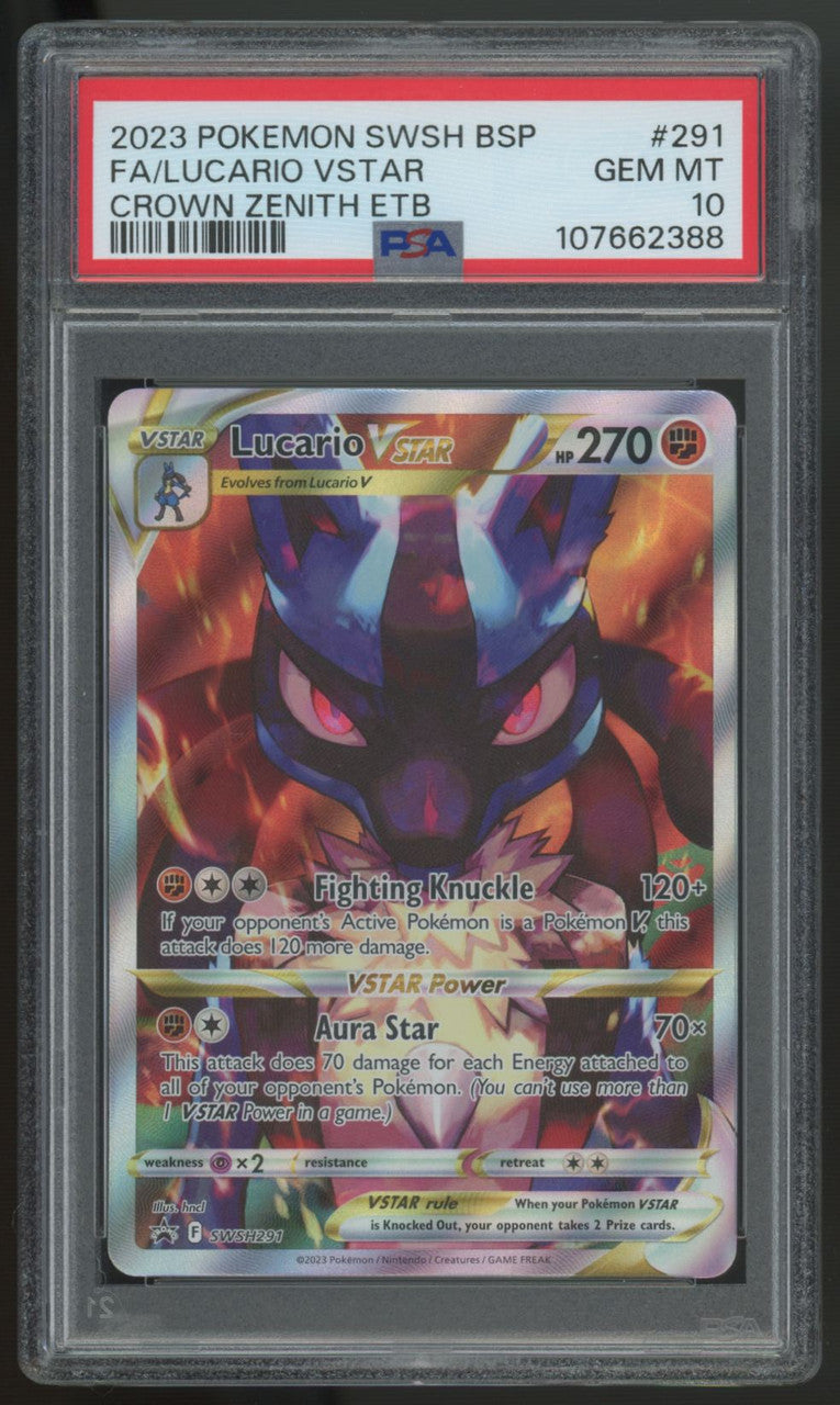 2023 Pokemon Lucario VSTAR Crown Zenith ETB Promo #219 PSA 10