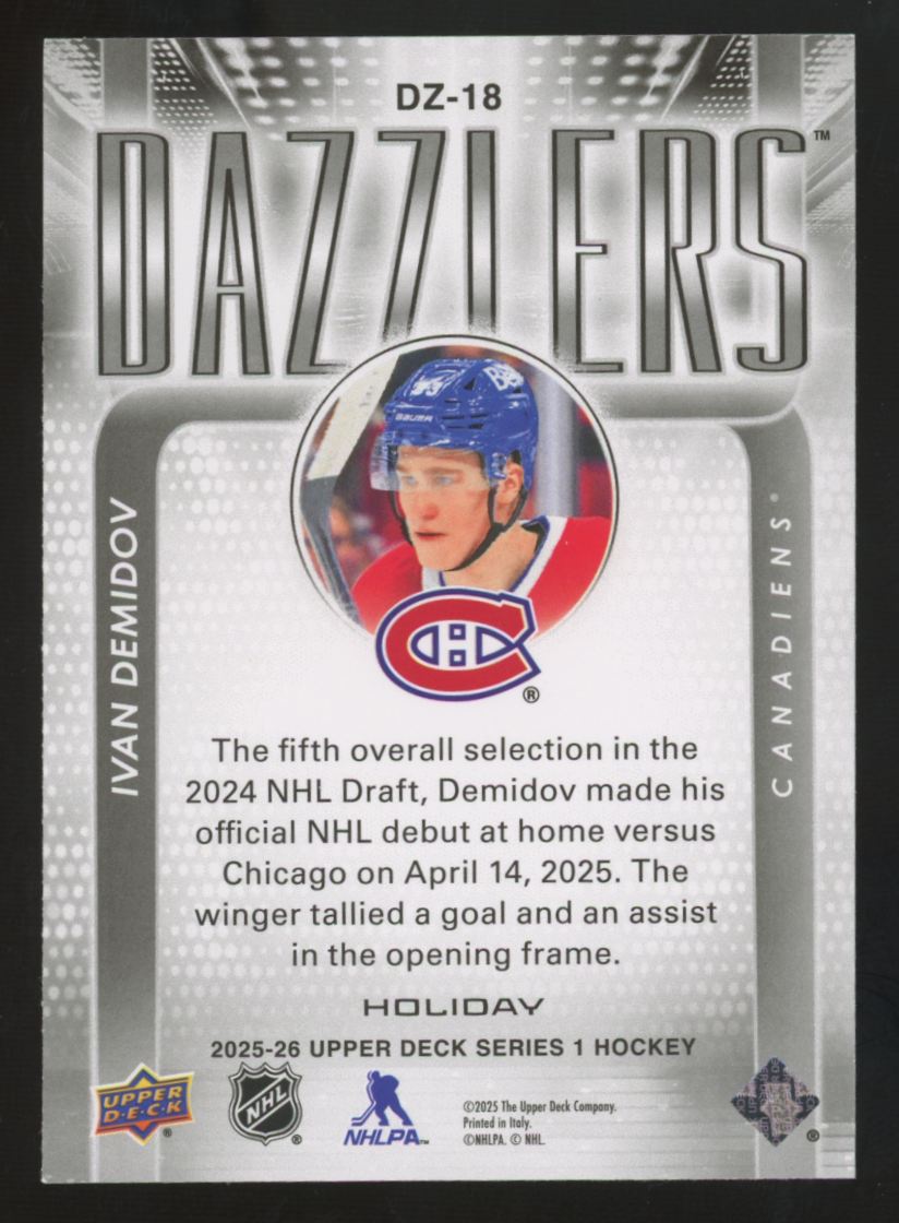 2025-26 Upper Deck Series 1 Ivan Demidov Holiday Dazzlers #DZ-18