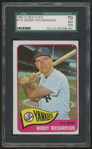 1965 O-Pee-Chee Bobby Richardson #115 SGC 5.5