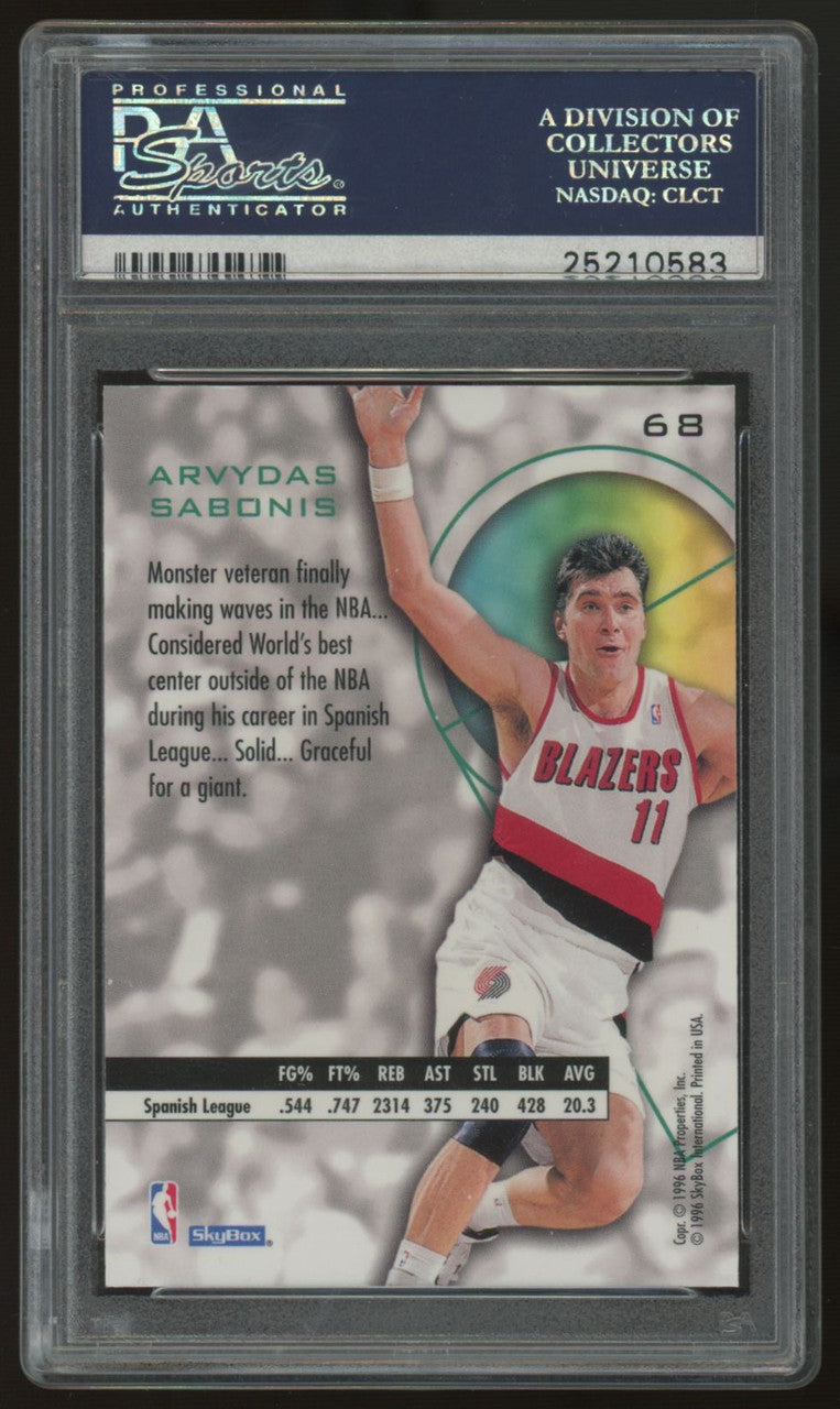 1995/96 SkyBox E-XL Arvydas Sabonis RC #68 PSA 10