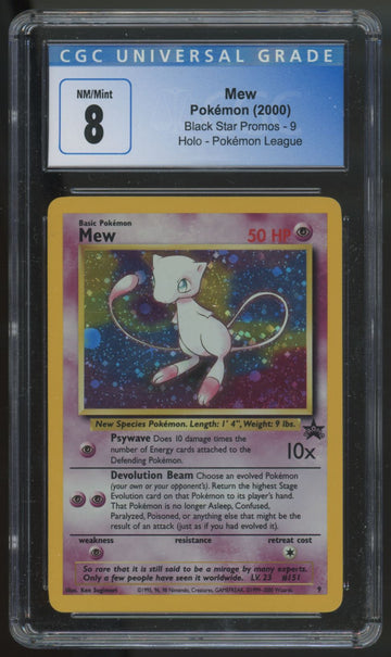 2000 Pokemon Mew Pokemon League Holo Promo #9 CGC 8