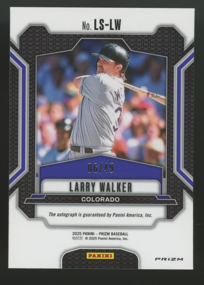 2025 Prizm Baseball Larry Walker Legendary Auto Blue Prizm /49 #LS-LW