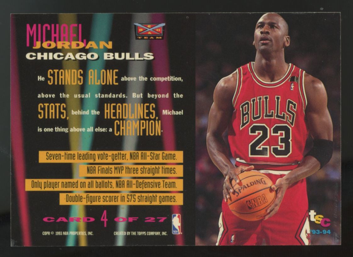 1993-94 Topps Stadium Club Michael Jordan Beam Team #4 EX