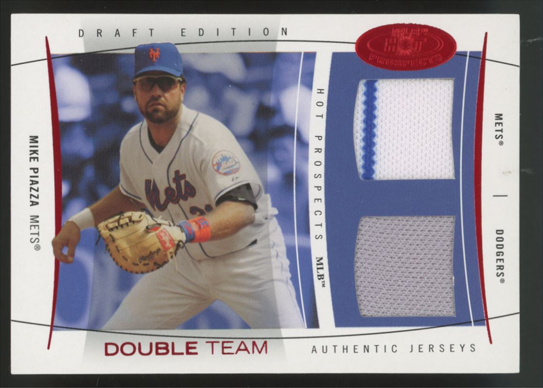 2004 Fleer Mike Piazza Red Hot Prospects Double Team Patch /25 #DT/MP
