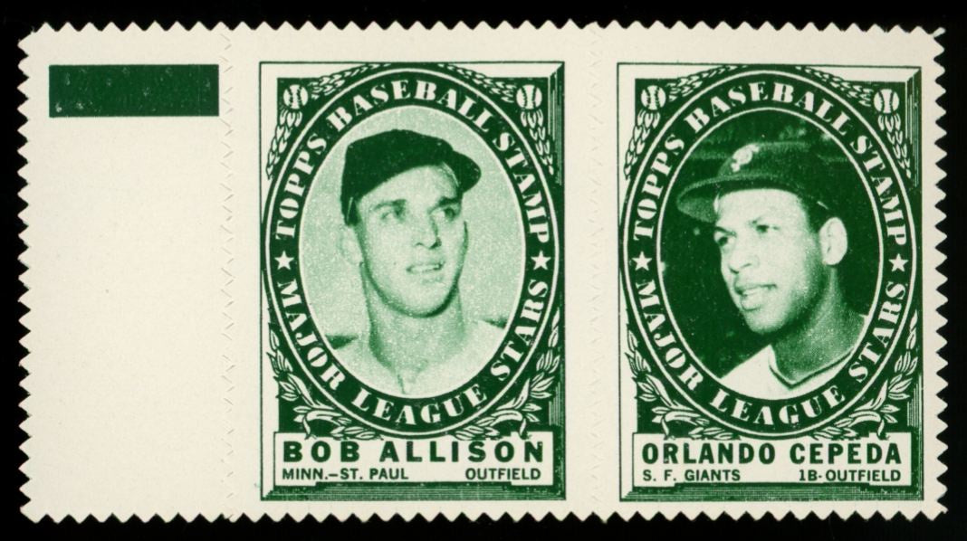 1961 Topps Bob Allison / Orlando Cepeda Stamp Panel EX/MT