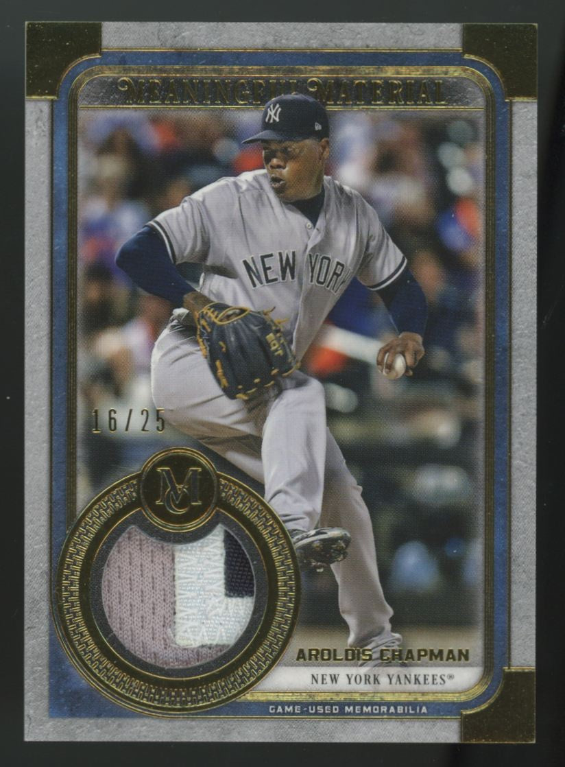 2019 Topps Museum Aroldis Chapman Gold Meaningful Materials Patch /25 #MMR-AC