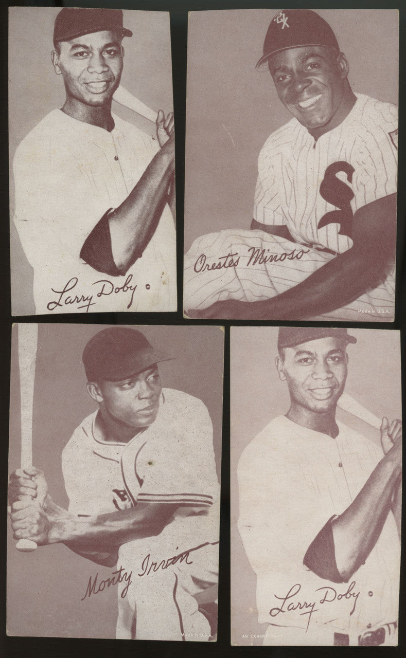 1947-66 Exhibits Baseball Lot of 39 (31 Trimmed) w/ HOFers Rizzuto Spahn Doby