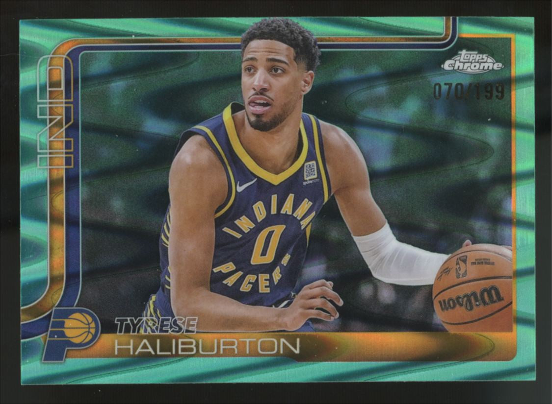 2025-26 Topps Chrome Tyrese Haliburton Aqua Raywave /199 #3
