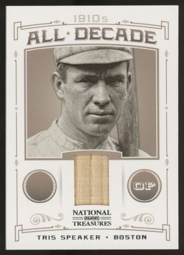 2012 National Treasures Tris Speaker 1910s All-Decade Relic /99 #38