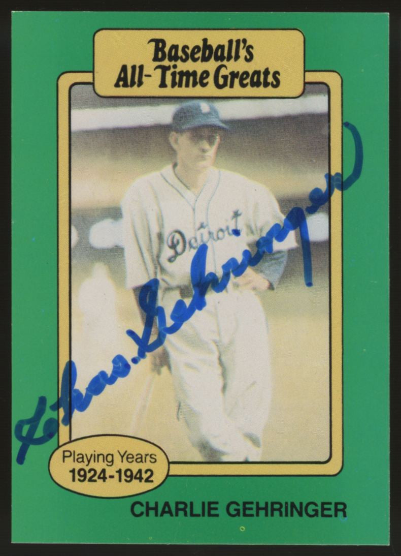 1987 Hygrade Charlie Gehringer Signed Autographed Card JSA