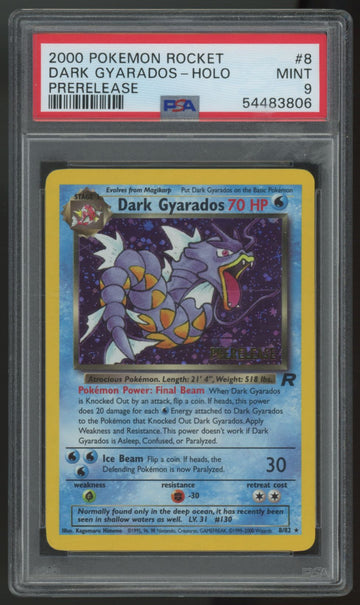 2000 Pokemon Dark Gyarados Team Rocket Prerelease Holo #8 PSA 9 (C)