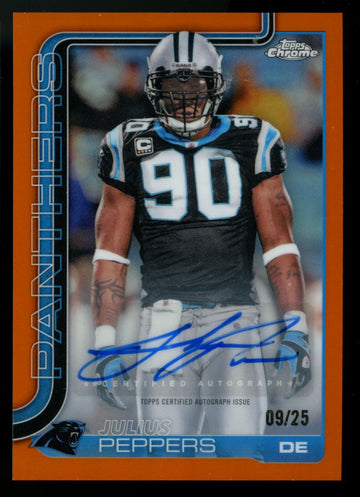 2025 Topps Chrome Julius Peppers Orange Legends Auto /25 #CLA-JP