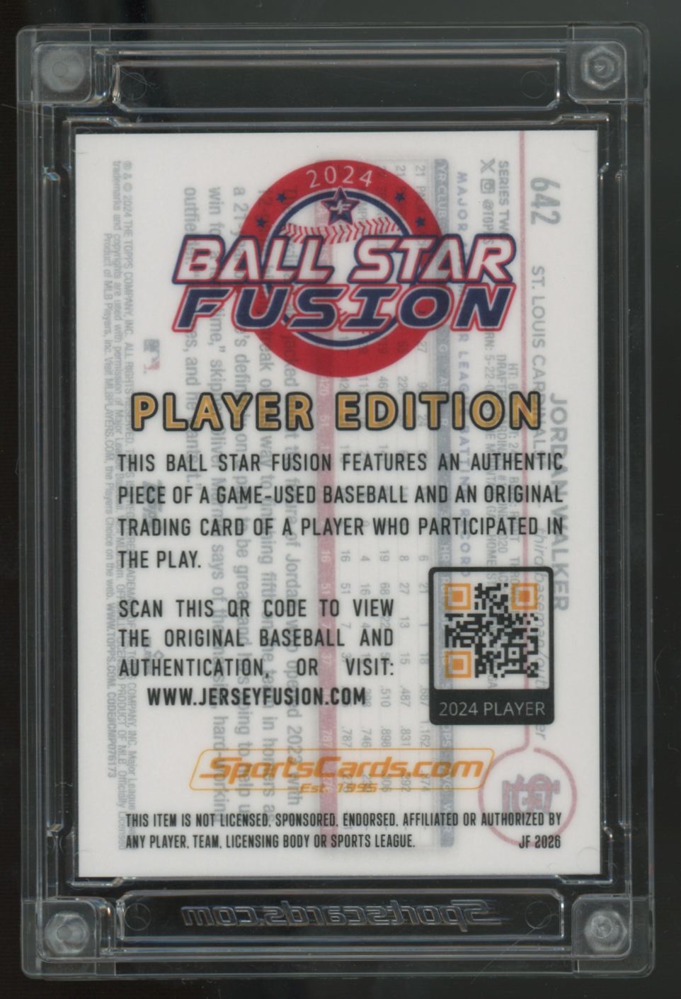 2024 Jersey Fusion Ball Star Jordan Walker Ball Relic /39 #642