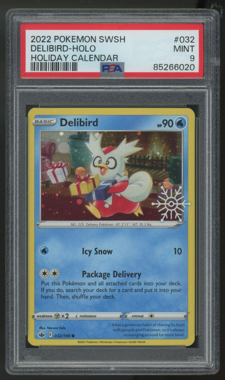 2022 Pokemon Delibird Holiday Calendar Holo #032 PSA 9