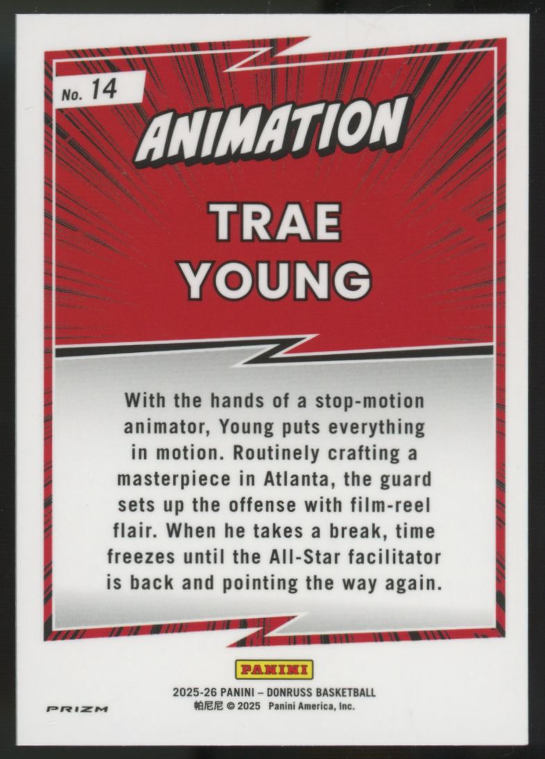 2025-26 Panini Donruss Trae Young Animation Prizm SSP #14